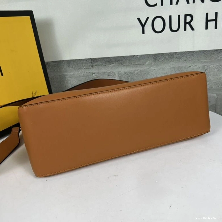 Affordable Bag O'Lock In Zip Fendi Shoulder Leather Calf Brown 0725